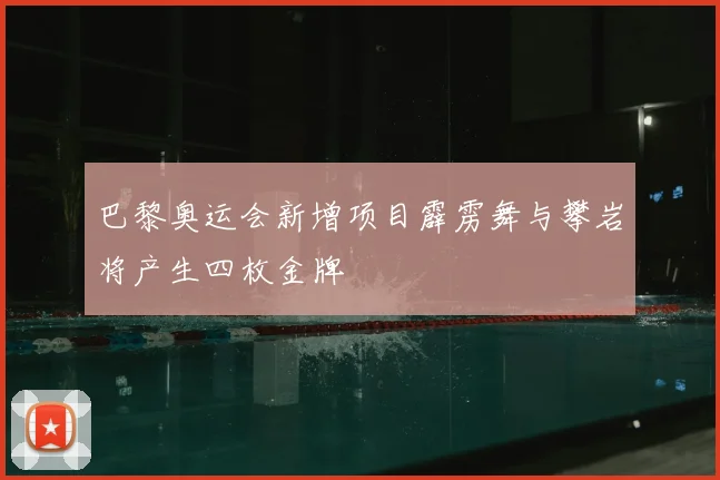 巴黎奥运会新增项目霹雳舞与攀岩将产生四枚金牌